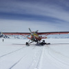 Airplane on snow runway